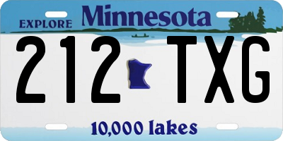 MN license plate 212TXG