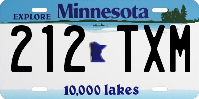 MN license plate 212TXM