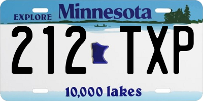 MN license plate 212TXP