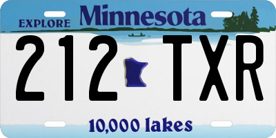 MN license plate 212TXR