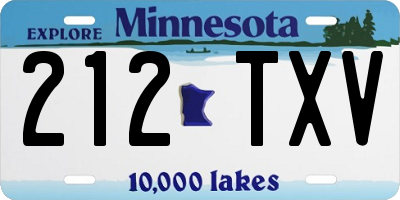 MN license plate 212TXV