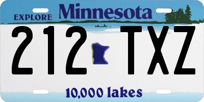 MN license plate 212TXZ