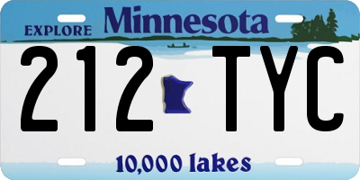 MN license plate 212TYC