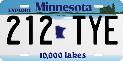 MN license plate 212TYE