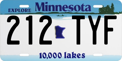 MN license plate 212TYF
