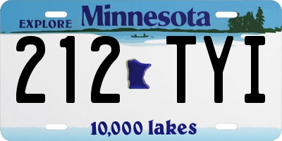 MN license plate 212TYI