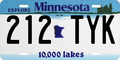 MN license plate 212TYK