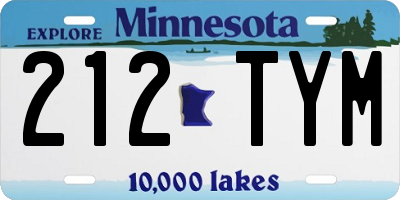 MN license plate 212TYM