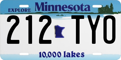 MN license plate 212TYO