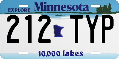 MN license plate 212TYP