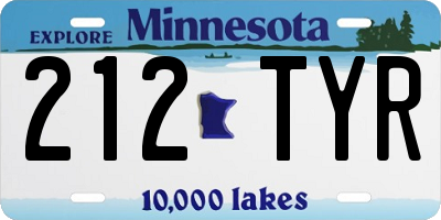 MN license plate 212TYR