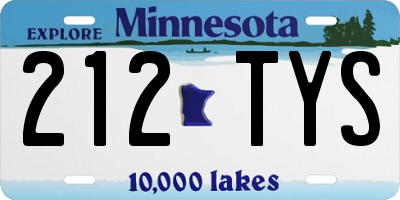 MN license plate 212TYS