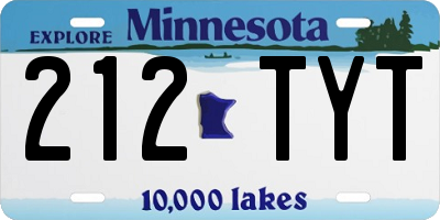 MN license plate 212TYT