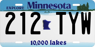 MN license plate 212TYW