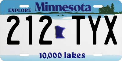 MN license plate 212TYX