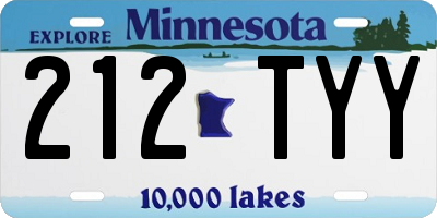 MN license plate 212TYY