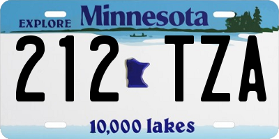 MN license plate 212TZA