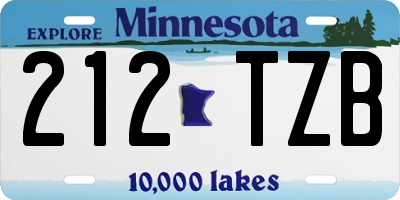 MN license plate 212TZB