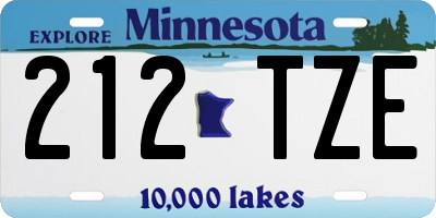 MN license plate 212TZE