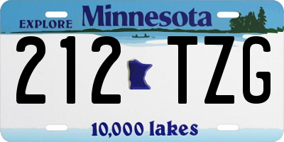 MN license plate 212TZG