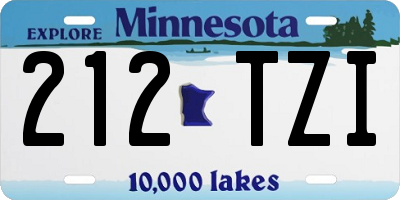 MN license plate 212TZI