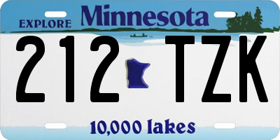 MN license plate 212TZK