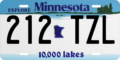 MN license plate 212TZL