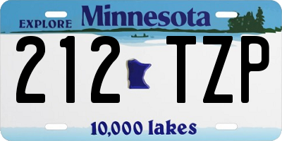 MN license plate 212TZP