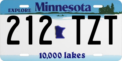 MN license plate 212TZT