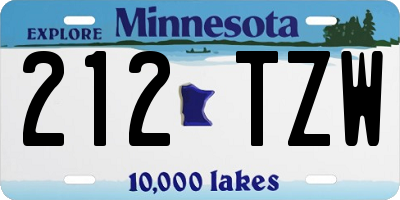 MN license plate 212TZW