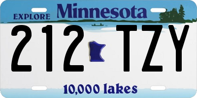 MN license plate 212TZY
