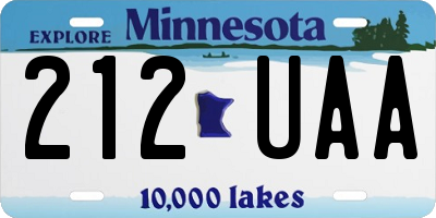 MN license plate 212UAA