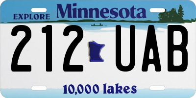 MN license plate 212UAB