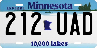MN license plate 212UAD