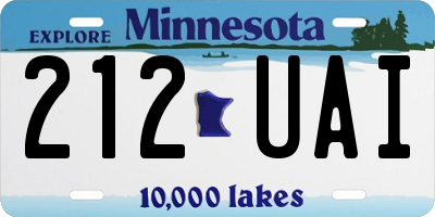MN license plate 212UAI