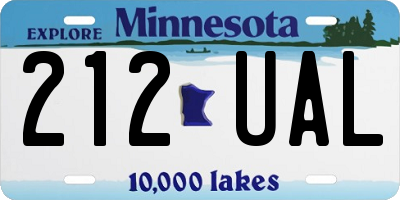 MN license plate 212UAL