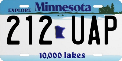 MN license plate 212UAP