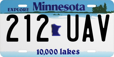 MN license plate 212UAV