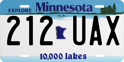 MN license plate 212UAX