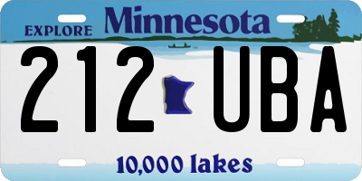 MN license plate 212UBA