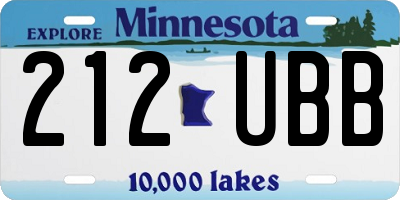 MN license plate 212UBB