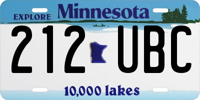 MN license plate 212UBC