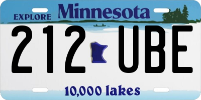 MN license plate 212UBE