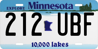 MN license plate 212UBF
