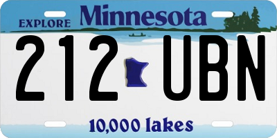 MN license plate 212UBN