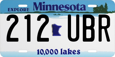 MN license plate 212UBR