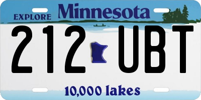 MN license plate 212UBT