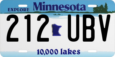 MN license plate 212UBV