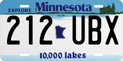 MN license plate 212UBX
