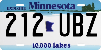 MN license plate 212UBZ